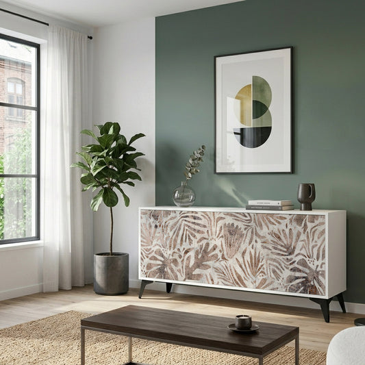 PASSING TIME 3-Door Sideboard in White Finish