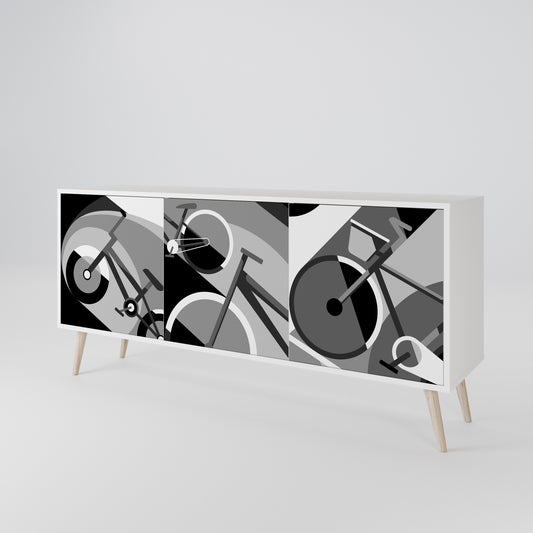 BIKE ENERGY 3-Door Sideboard in White Finish