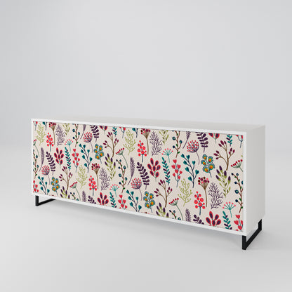 AUTUMN SUNDRIES Madia a 3 Ante in Finitura Bianca