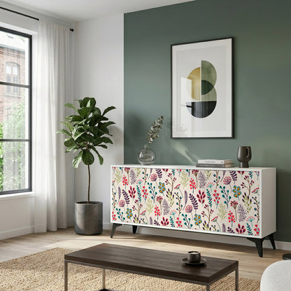 AUTUMN SUNDRIES Madia a 3 Ante in Finitura Bianca