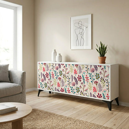 AUTUMN SUNDRIES Madia a 3 Ante in Finitura Bianca