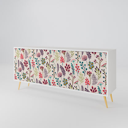 AUTUMN SUNDRIES Madia a 3 Ante in Finitura Bianca