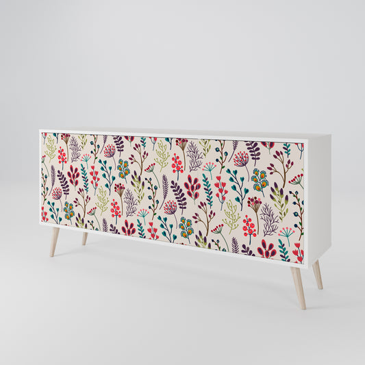 AUTUMN SUNDRIES 3-Door Sideboard in White Finish