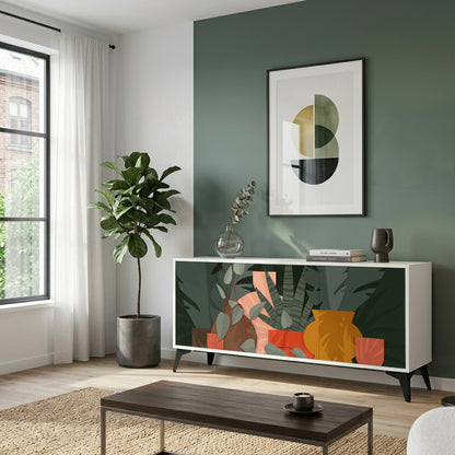 TROPICAL COMPOSITION Madia a 3 Ante in Finitura Bianca