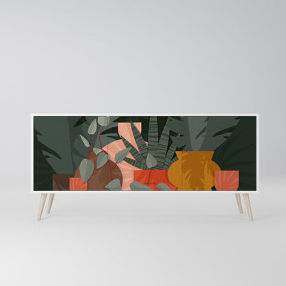 TROPICAL COMPOSITION Madia a 3 Ante in Finitura Bianca