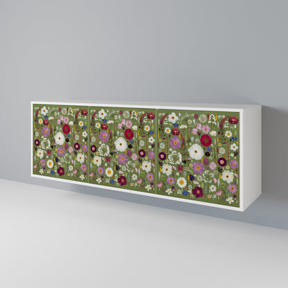WILD GARDEN Madia a 3 Ante in Finitura Bianca