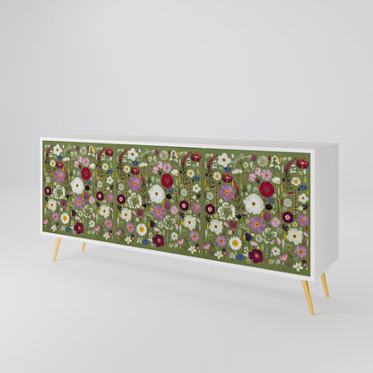 WILD GARDEN Madia a 3 Ante in Finitura Bianca