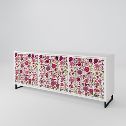 PETAL GARDEN Madia a 3 Ante in Finitura Bianca