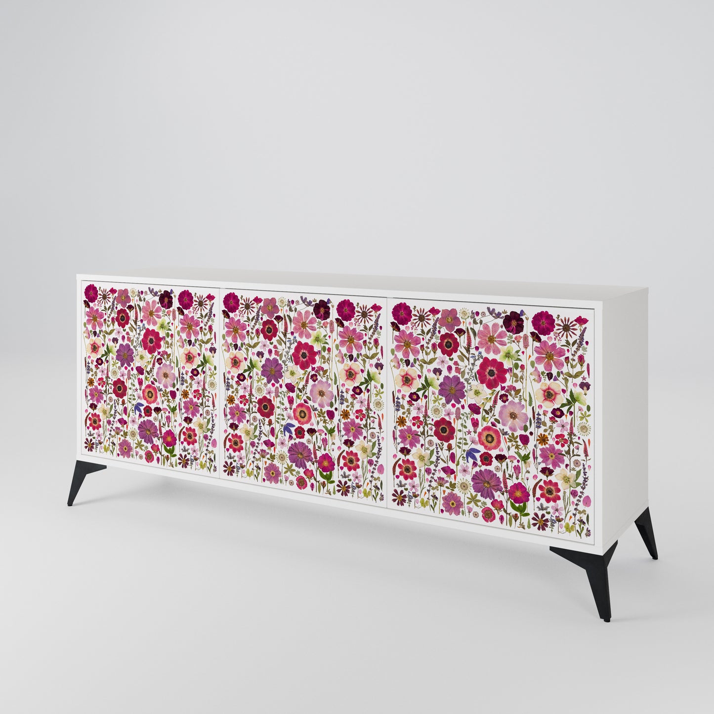 PETAL GARDEN Madia a 3 Ante in Finitura Bianca