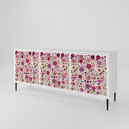 PETAL GARDEN Madia a 3 Ante in Finitura Bianca