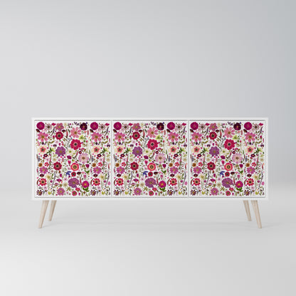 PETAL GARDEN Madia a 3 Ante in Finitura Bianca