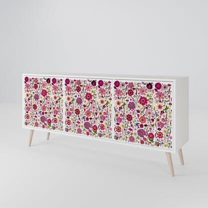 PETAL GARDEN Madia a 3 Ante in Finitura Bianca