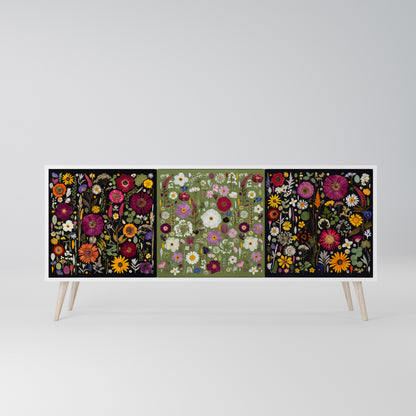 VERDANT GARDEN Madia a 3 Ante in Finitura Bianca