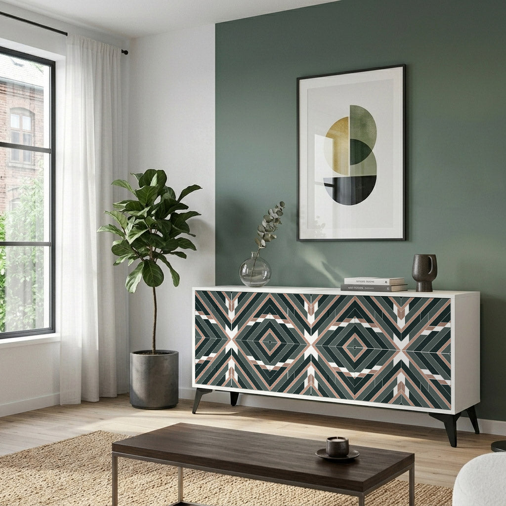 DIMENSION DELIGHTS 3-Door Sideboard in White Finish