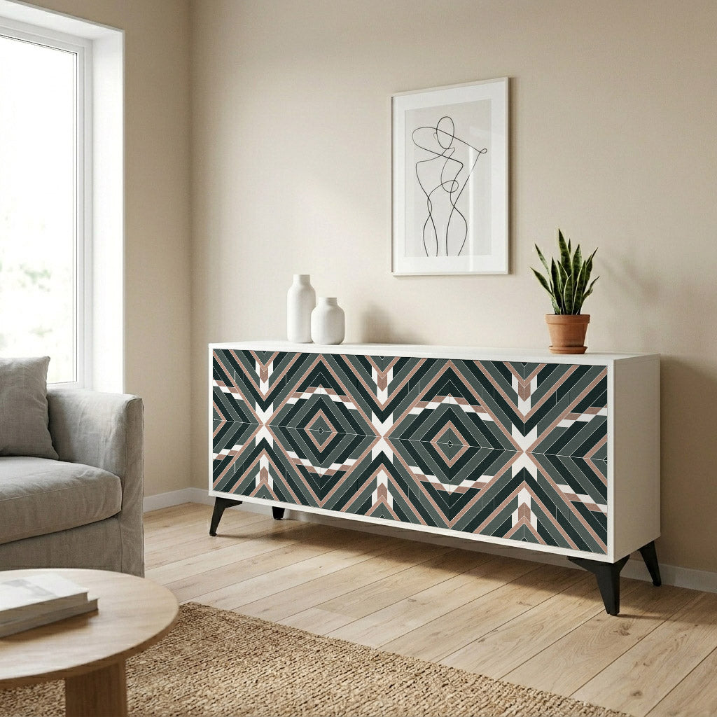 DIMENSION DELIGHTS 3-Door Sideboard in White Finish