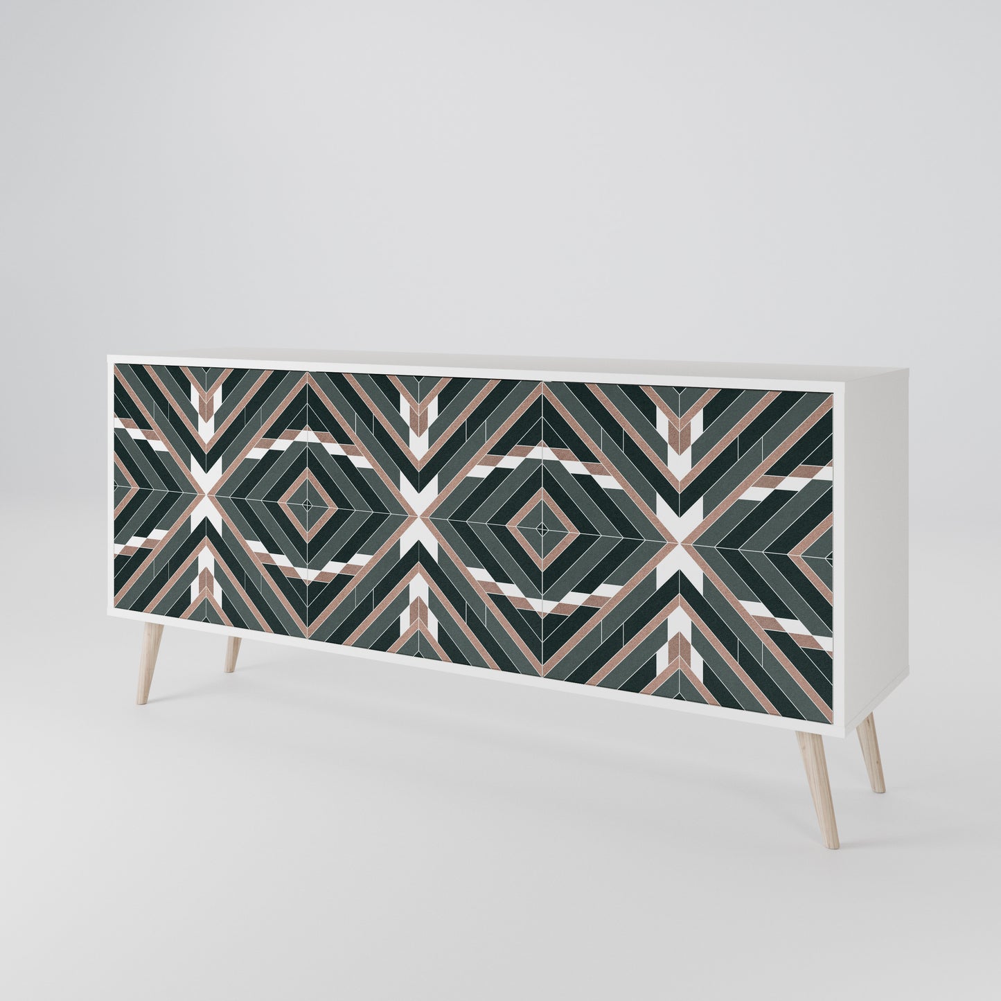 DIMENSION DELIGHTS 3-Door Sideboard in White Finish