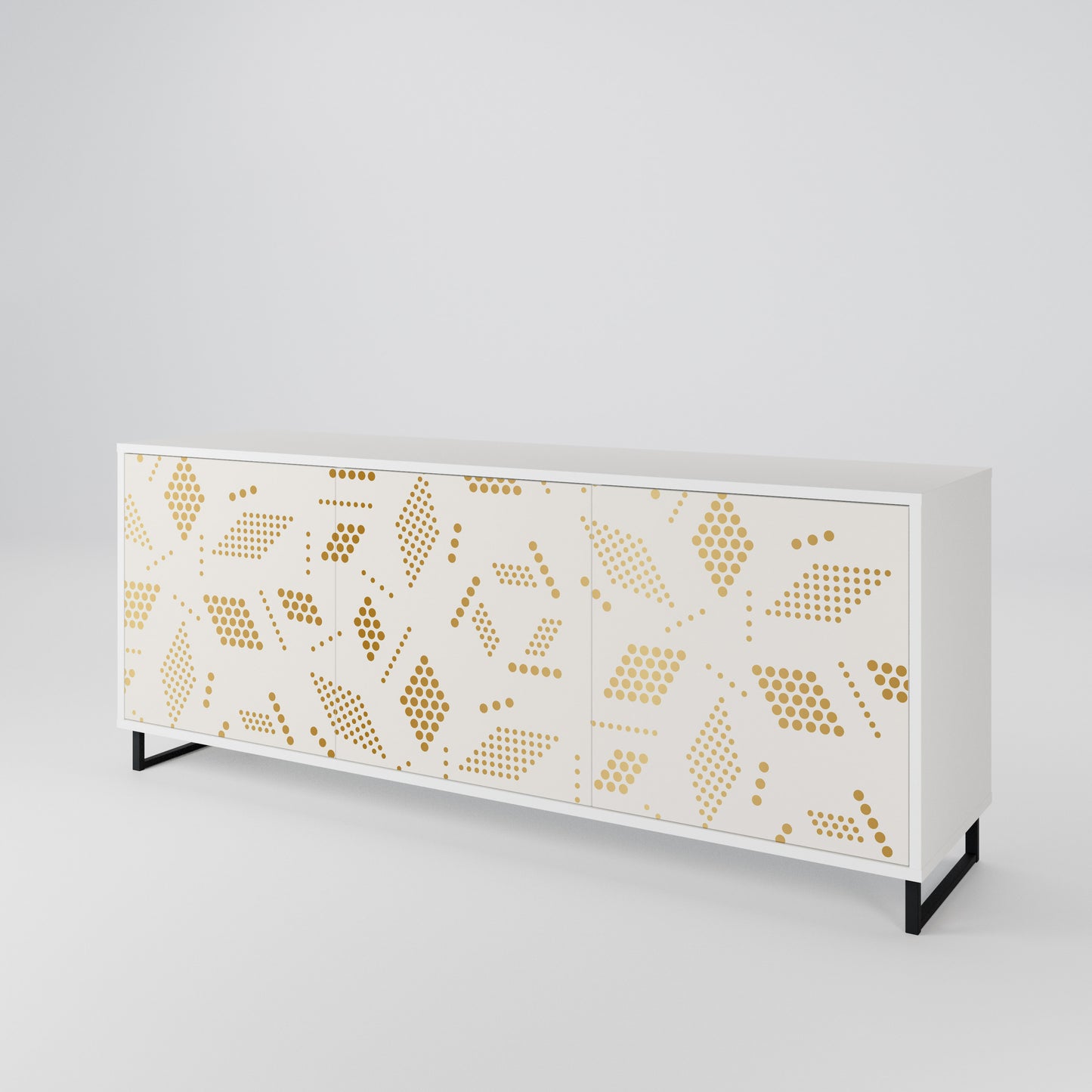 SPOTTED DAZE 3-Door Sideboard in White Finish