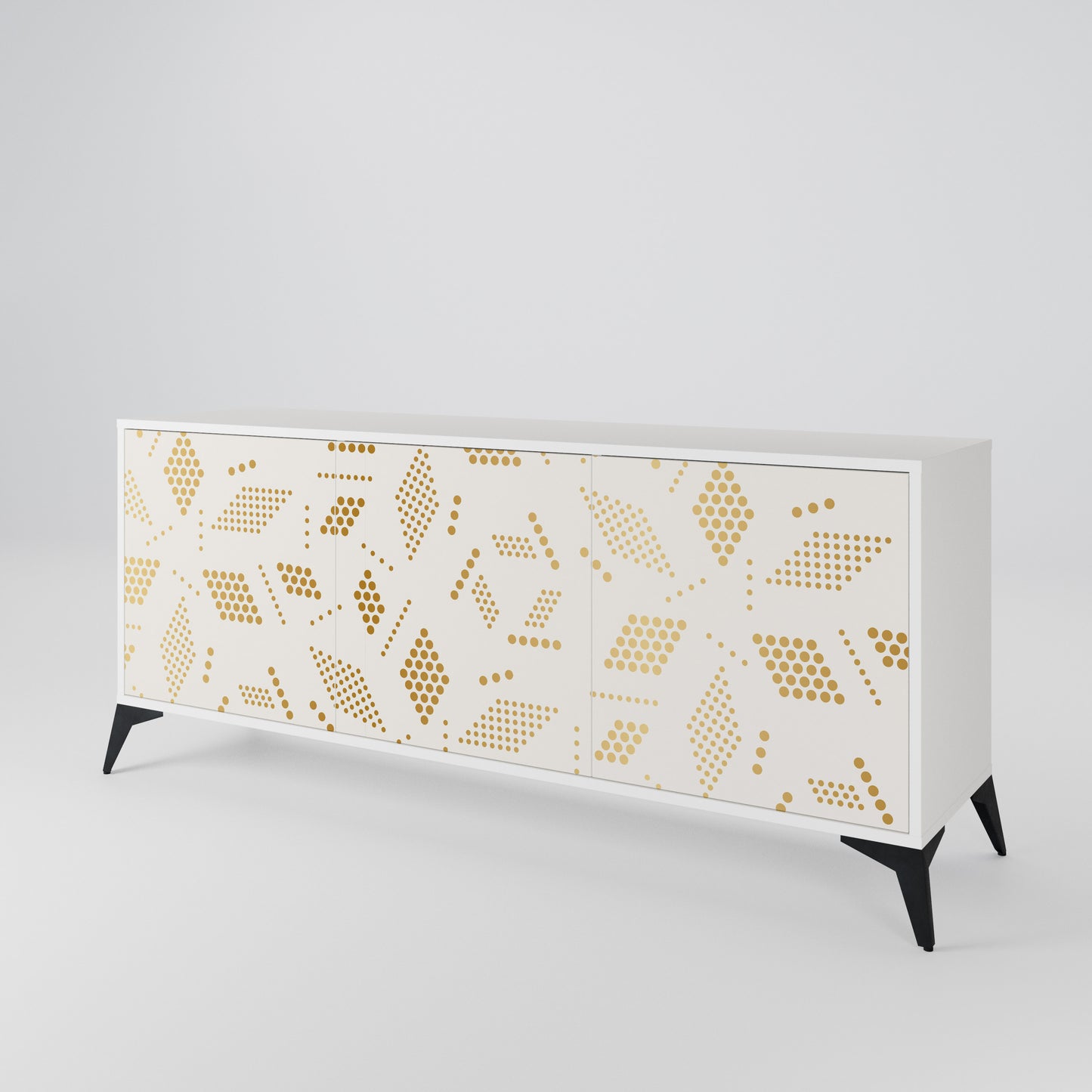 SPOTTED DAZE 3-Door Sideboard in White Finish