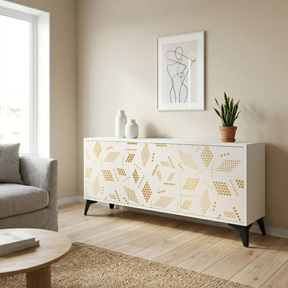 SPOTTED DAZE 3-Door Sideboard in White Finish