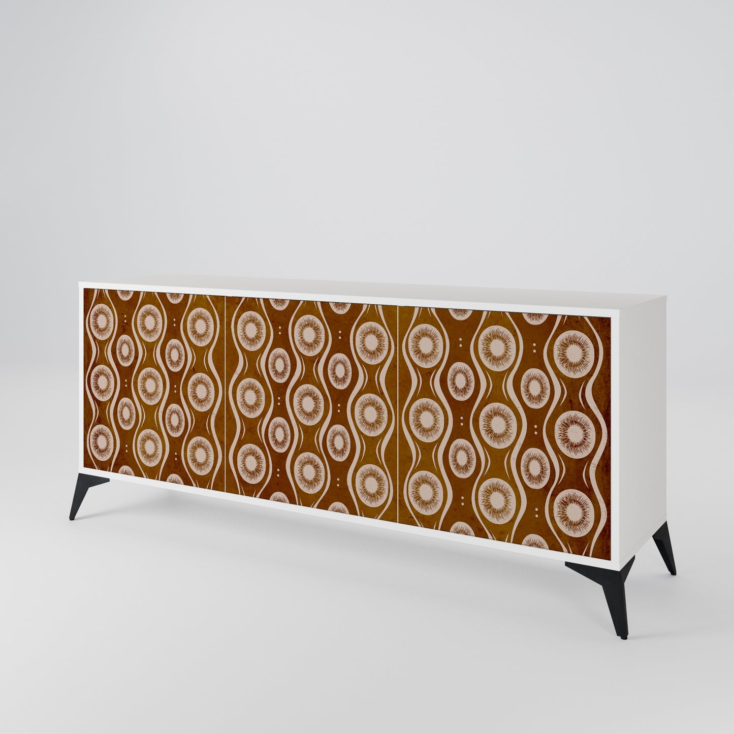 BROWN EYES 3-Door Sideboard in White Finish