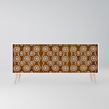 BROWN EYES 3-Door Sideboard in White Finish