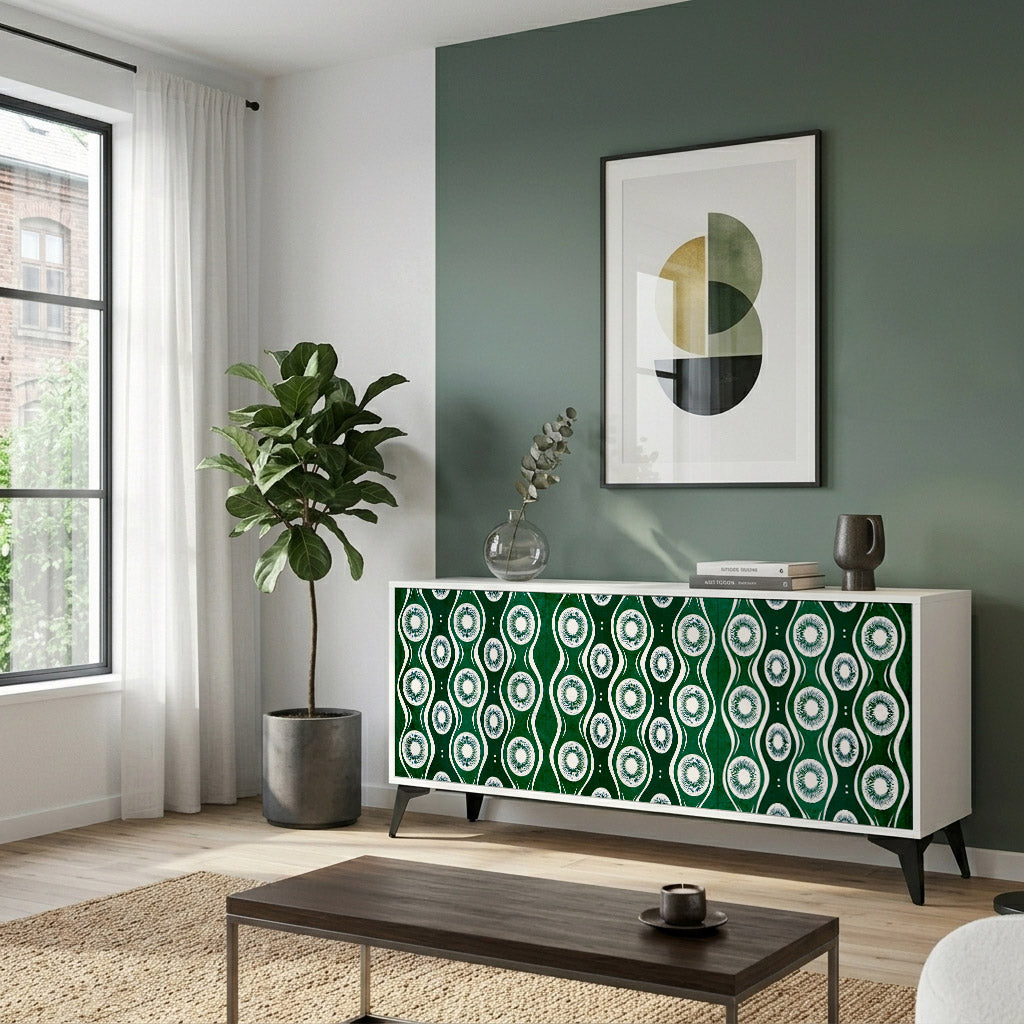 GREEN EYES 3-Door Sideboard in White Finish