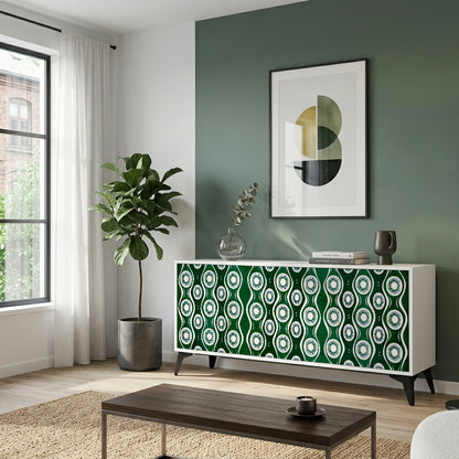 GREEN EYES 3-Door Sideboard in White Finish