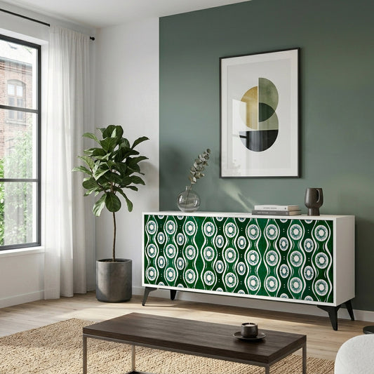 GREEN EYES 3-Door Sideboard in White Finish