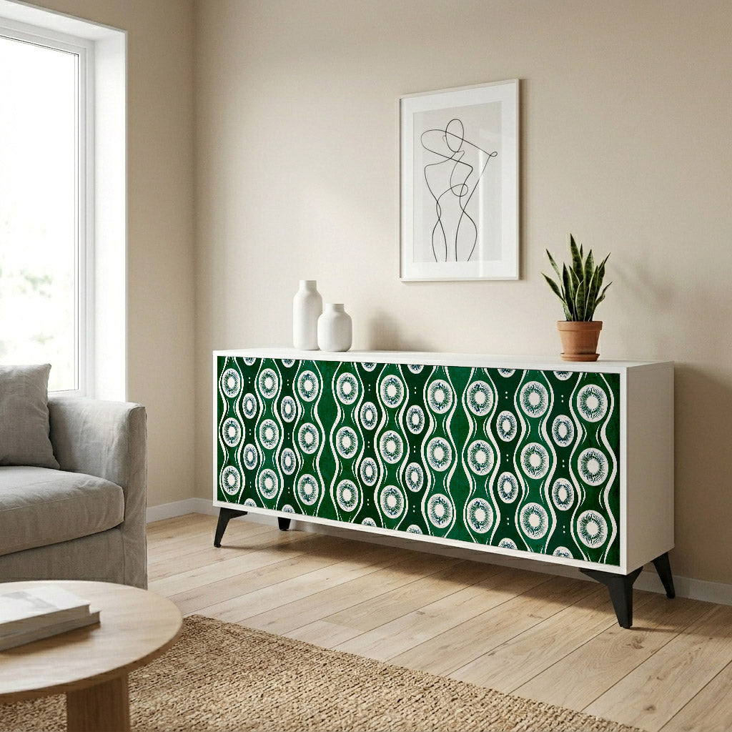 GREEN EYES 3-Door Sideboard in White Finish