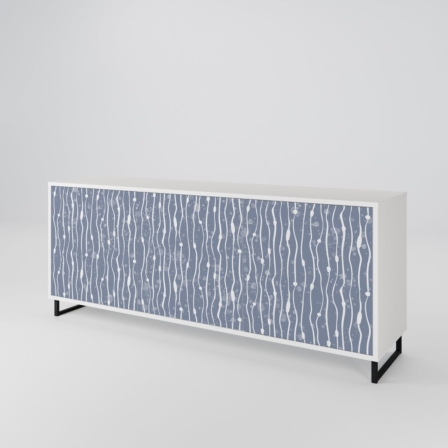 GRAPHITE RAIN Madia a 3 Ante in Finitura Bianca