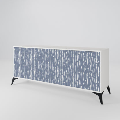 GRAPHITE RAIN Madia a 3 Ante in Finitura Bianca