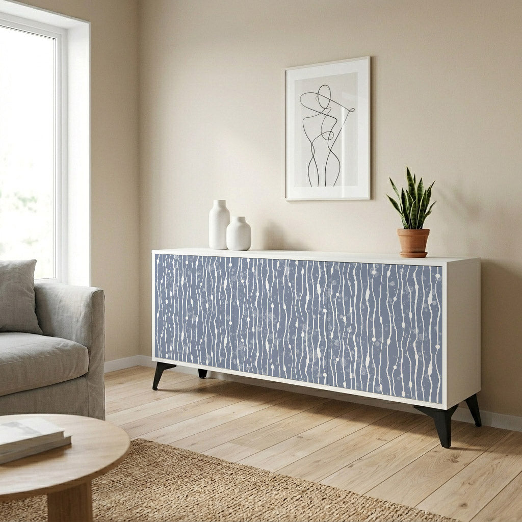 GRAPHITE RAIN Madia a 3 Ante in Finitura Bianca