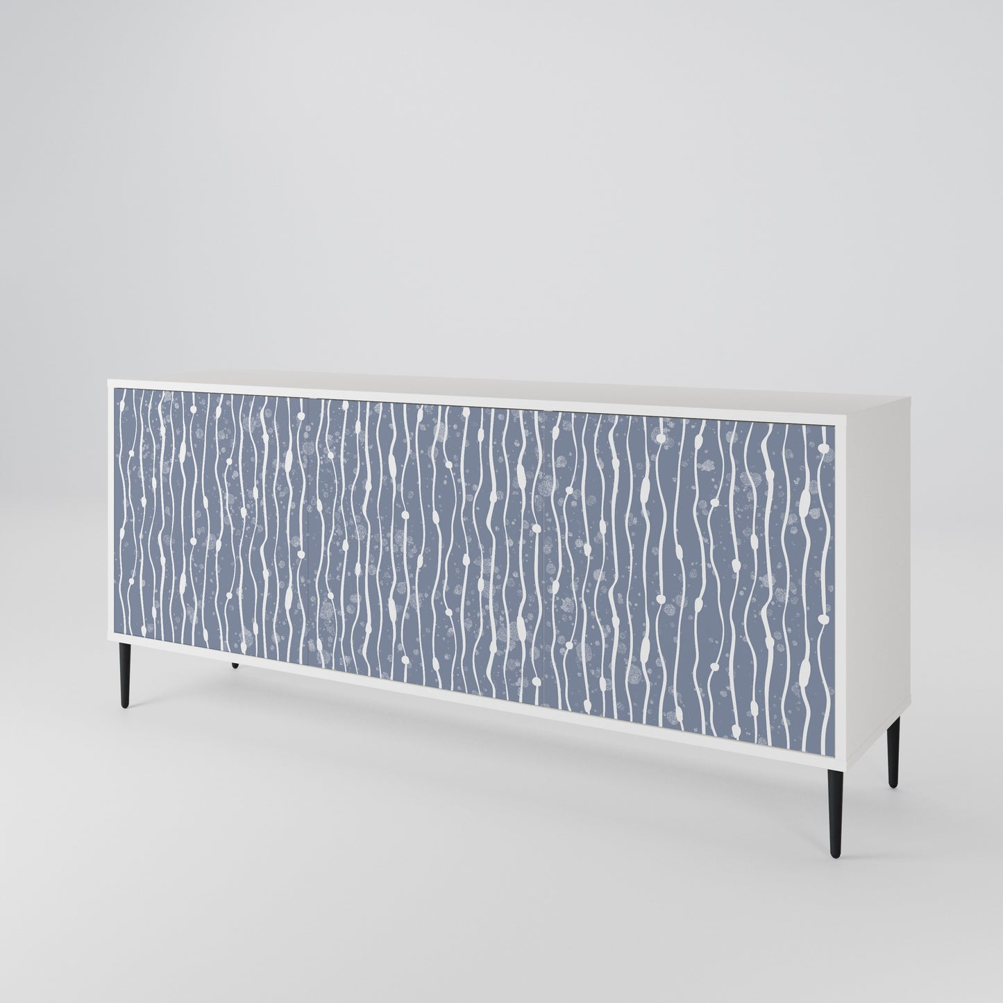 GRAPHITE RAIN Madia a 3 Ante in Finitura Bianca