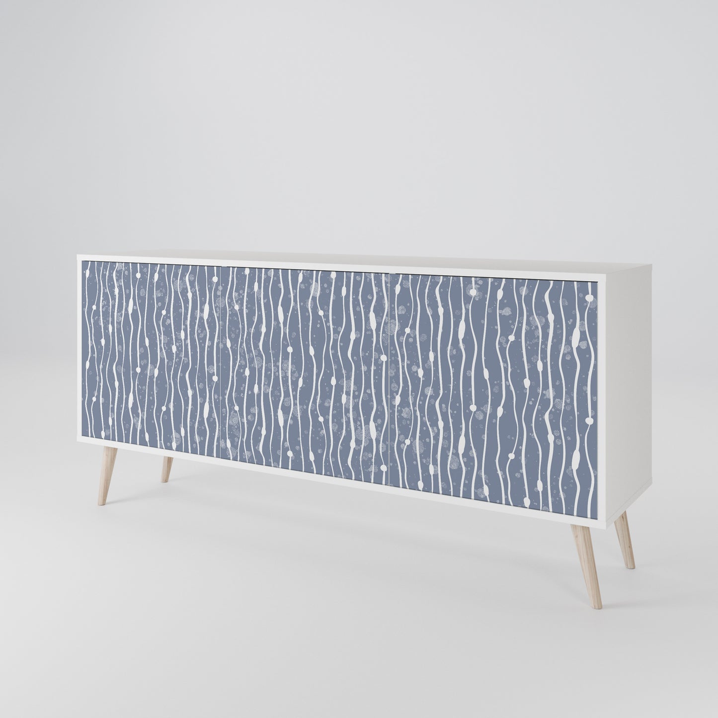 GRAPHITE RAIN Madia a 3 Ante in Finitura Bianca