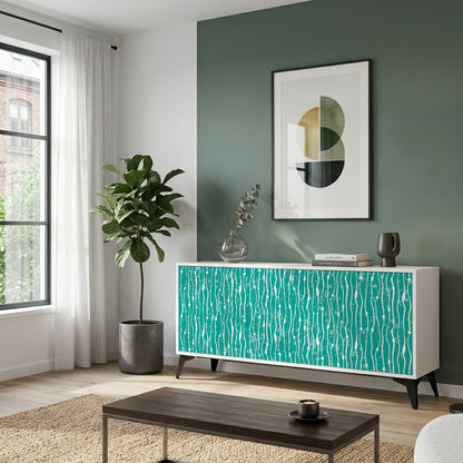 TURQUOISE RAIN Madia a 3 Ante in Finitura Bianca