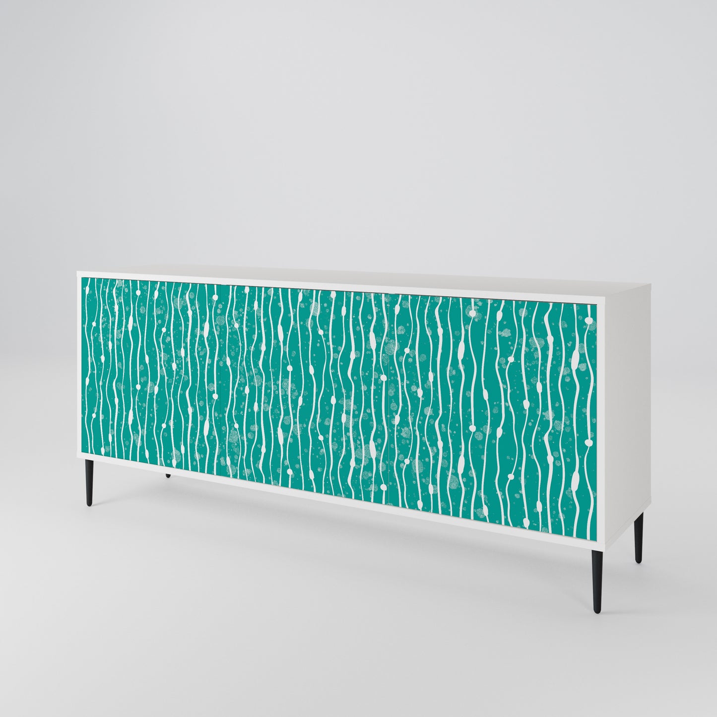 TURQUOISE RAIN Madia a 3 Ante in Finitura Bianca