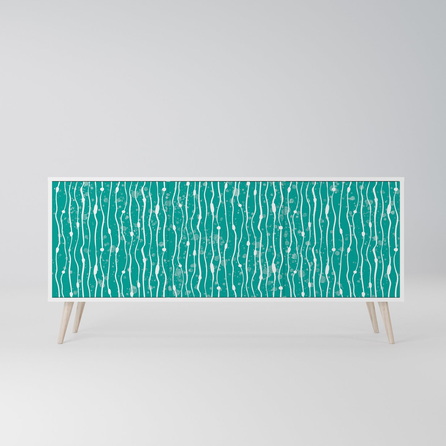 TURQUOISE RAIN Madia a 3 Ante in Finitura Bianca