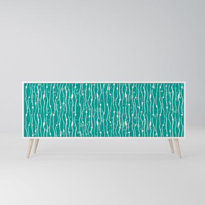TURQUOISE RAIN Madia a 3 Ante in Finitura Bianca