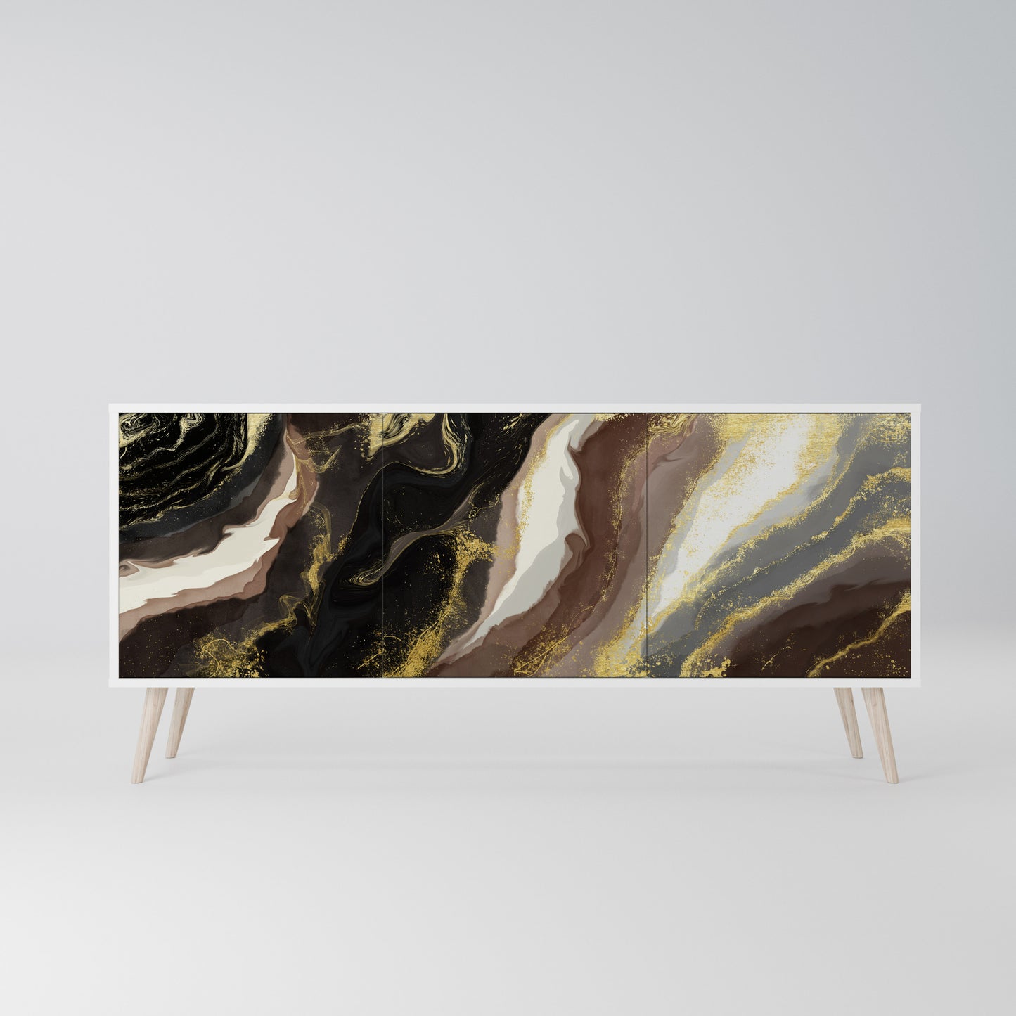 GOLD DUST Madia a 3 Ante in Finitura Bianca