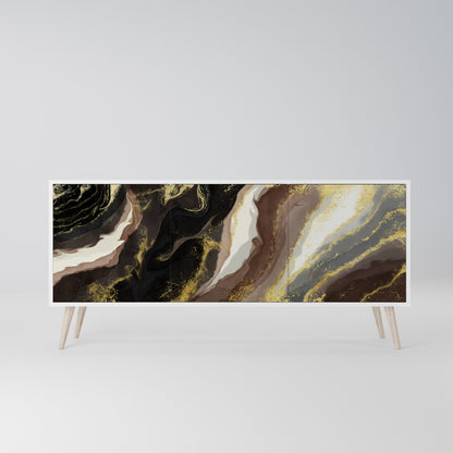 GOLD DUST Madia a 3 Ante in Finitura Bianca