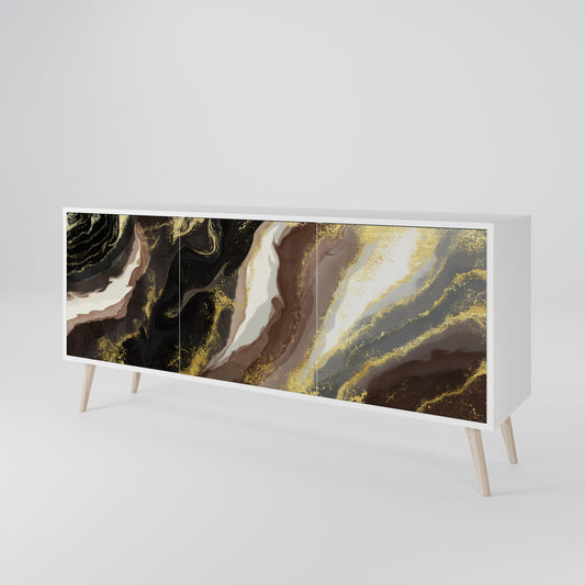 GOLD DUST 3-Door Sideboard in White Finish