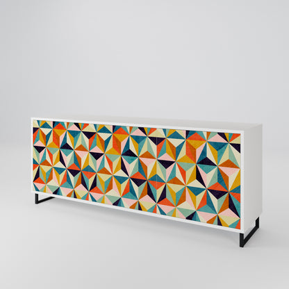 TESSELATE TREASURES 3-Door Sideboard in White Finish