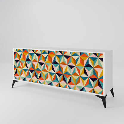 TESSELATE TREASURES 3-Door Sideboard in White Finish