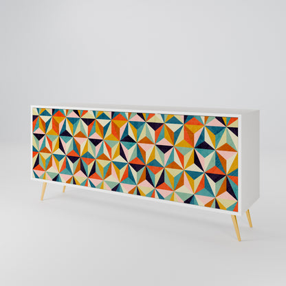 TESSELATE TREASURES 3-Door Sideboard in White Finish