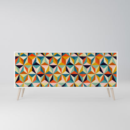 TESSELATE TREASURES 3-Door Sideboard in White Finish