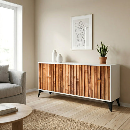 NATURAL WOOD Madia a 3 Ante in Finitura Bianca