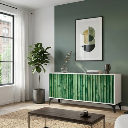 NATURAL GREEN Madia a 3 Ante in Finitura Bianca