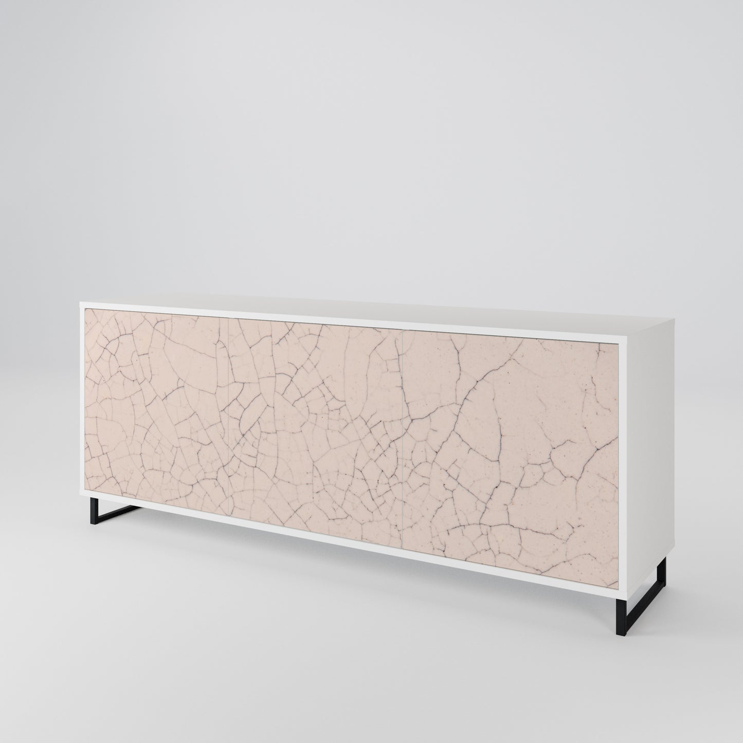 CERAMIC TEXTURE Madia a 3 Ante in Finitura Bianca