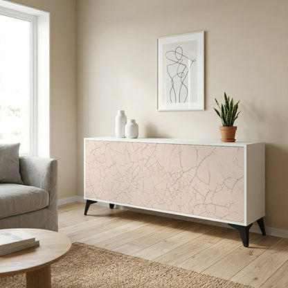 CERAMIC TEXTURE Madia a 3 Ante in Finitura Bianca