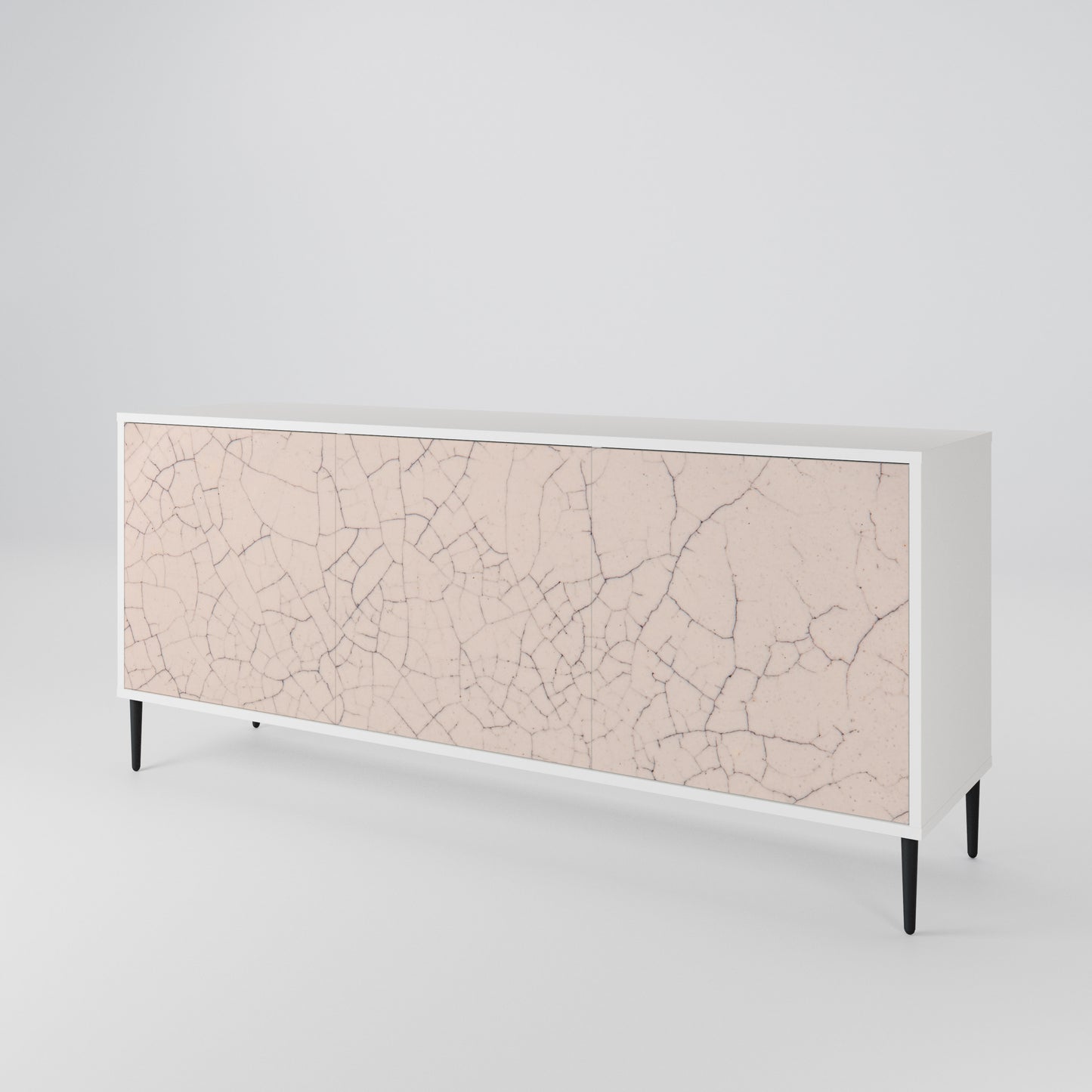 CERAMIC TEXTURE Madia a 3 Ante in Finitura Bianca